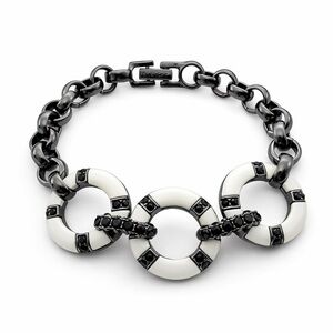 GIVENCHY Gunmetal Black & White Link Bracelet